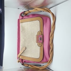 Rosetti pink, tan & white shoulder purse